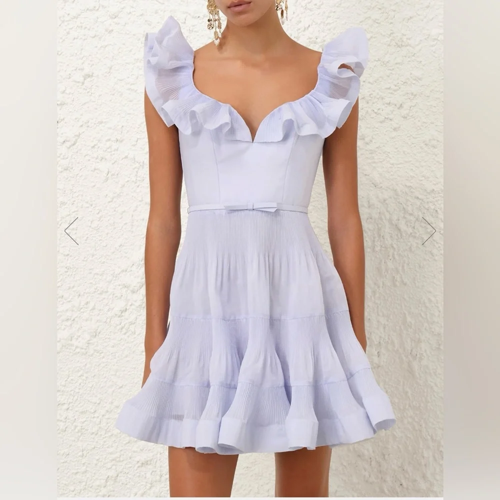 Zimmermann Light Blue Ruffle Dress - Picture 2 of 6